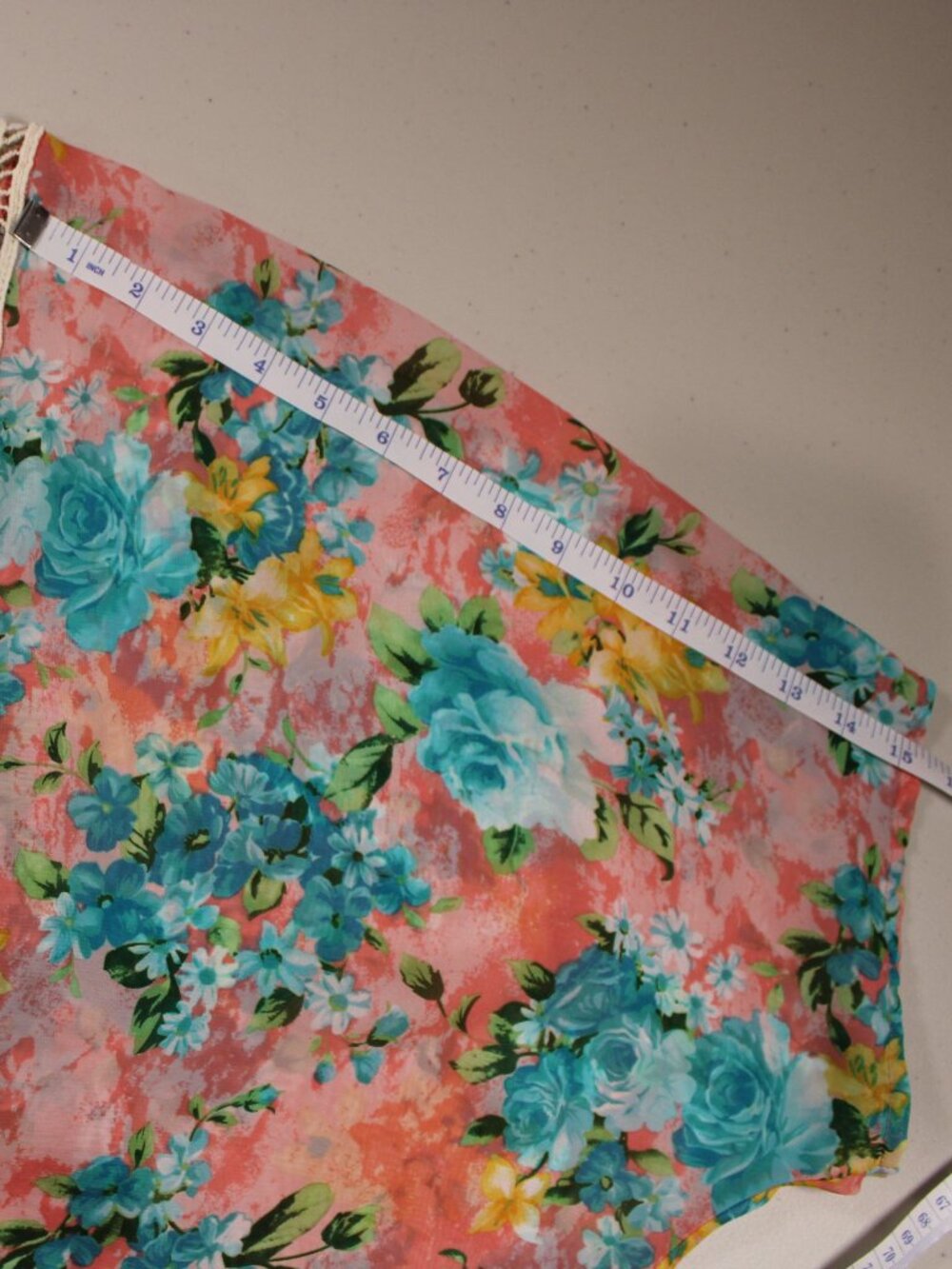 Womens Liberty Love Floral Crochet Lace Kimono/Sheer Cardigan or Beach Coverup - Picture 9 of 12